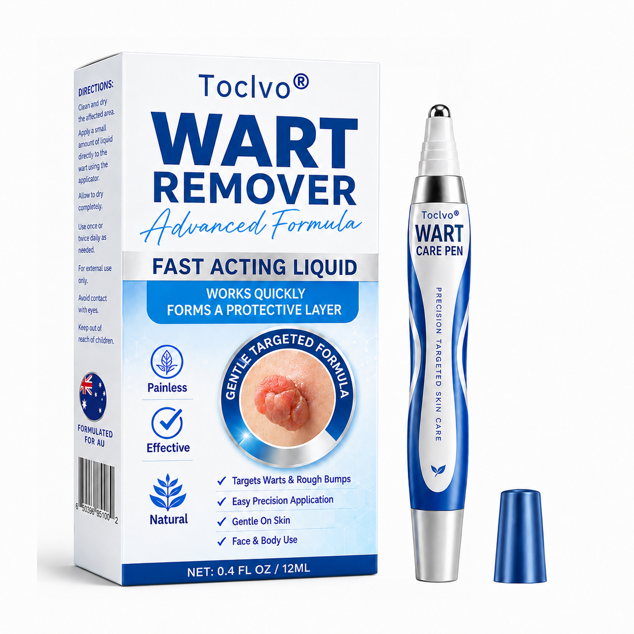 💧👨‍⚕️ Toclvo® Fast-Acting Wart Remover Care Pen | Targets Warts, Skin Tags & Rough Bumps