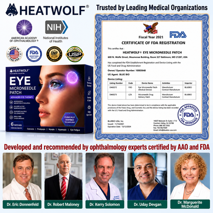 HEATWOLF® Transdermal Vision-Repair Eye Patch – Supports Eye Health, Helps Relieve Blurry Vision, Dry Eyes, Presbyopia & Age-Related Eye Fatigue